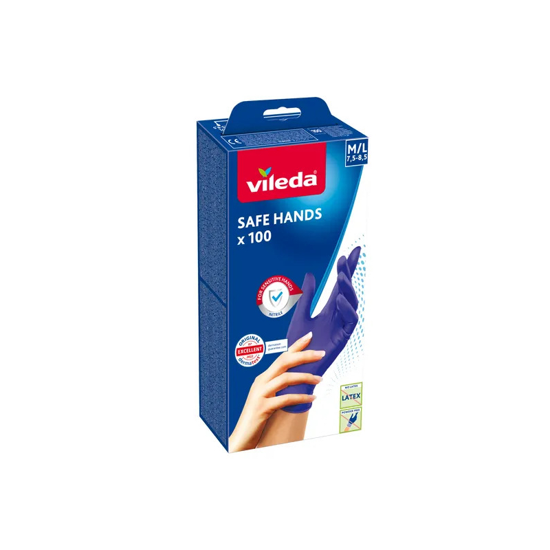 Rękawice nitrylowe Vileda Safe Hands rozmiar M / L 100 szt.